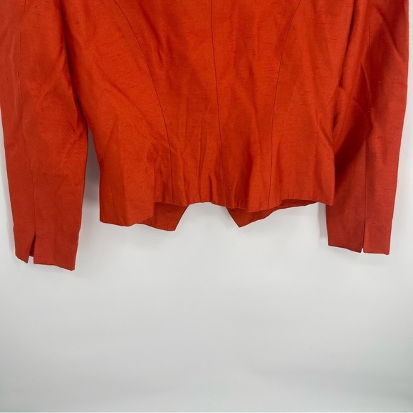 Linda Segal Vintage Jacket Size 4 Burnt Orange Cropped Full Zip Square Neck - Picture 7 of 9